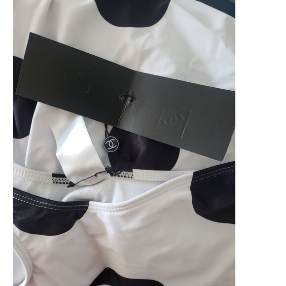 BNWT Designer Polka Dot Swimsuit One piece Off shoulder - Picture 5 of 6